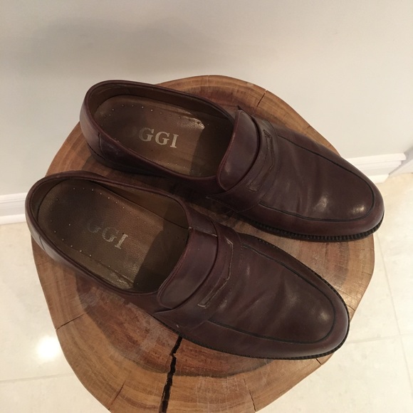 Oggi Brown Leather Dress Shoes / Loafers - Picture 2 of 4